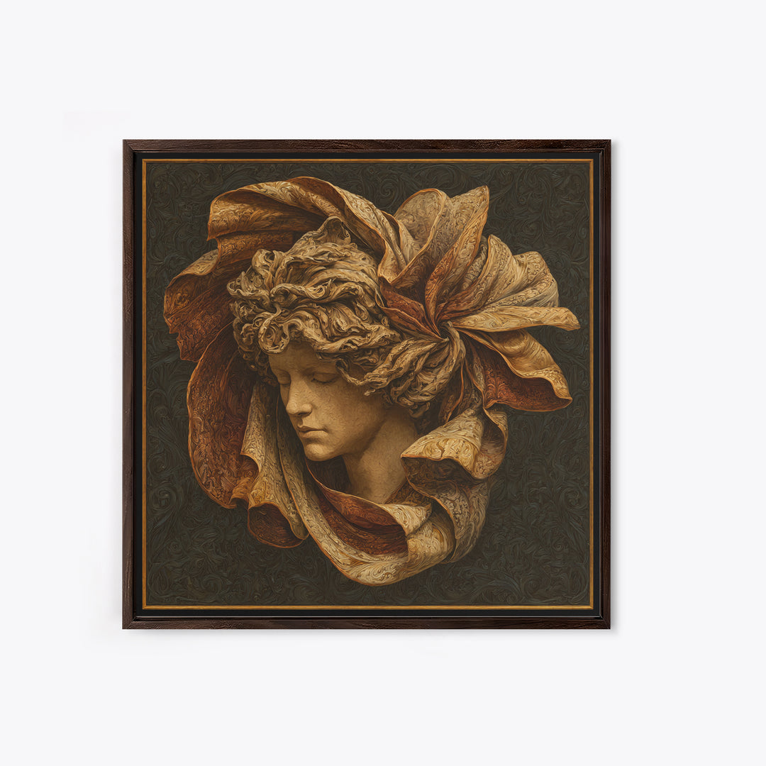 Mythic Goddess Figure Framed Canvas Print, Baroque Art, Eclectic Wall Art, Living Room Decor, Fine Art, Ornate, Gallery Decor, BAO-1x1-62