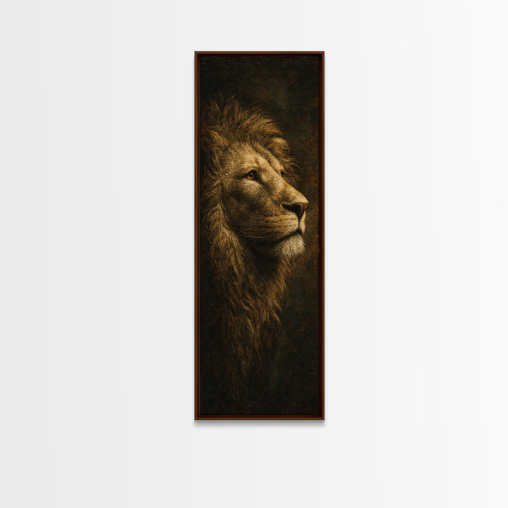 Royal Lion Portrait Framed Canvas Print, Baroque Art, Eclectic Wall Art, Living Room Decor, Fine Art, Ornate, Gallery Decor, BAO-1x3-29