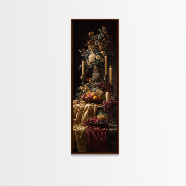 Lavish Banquet Fruit Composition Canvas Print, Baroque Art, Statement Artwork, Living Room Decor, Fine Art, Ornate, Painting, BAO-1x3-56