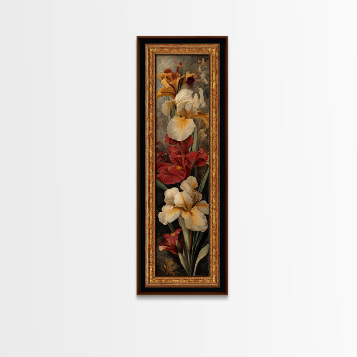 Ornate Gold Frame Illusion Around a Botanical Canvas Print, Baroque Art, Maximalist Decor, Living Room Decor, Ornate, BAO-1x3-69