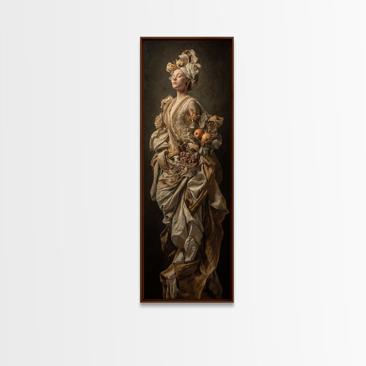 Mythic Goddess Figure Framed Canvas Print, Baroque Art, Eclectic Wall Art, Living Room Decor, Oil Painting, Ornate, BAO-1x3-74