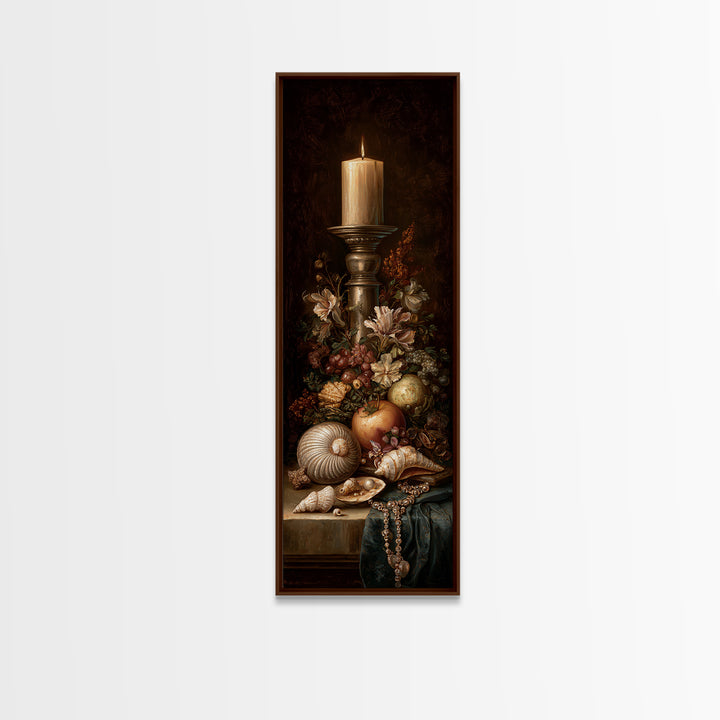 Ornamental Shell and Pearl Composition Canvas Print, Baroque Art, Gallery Wall, Living Room Decor, Oil Painting, Ornate, BAO-1x3-82