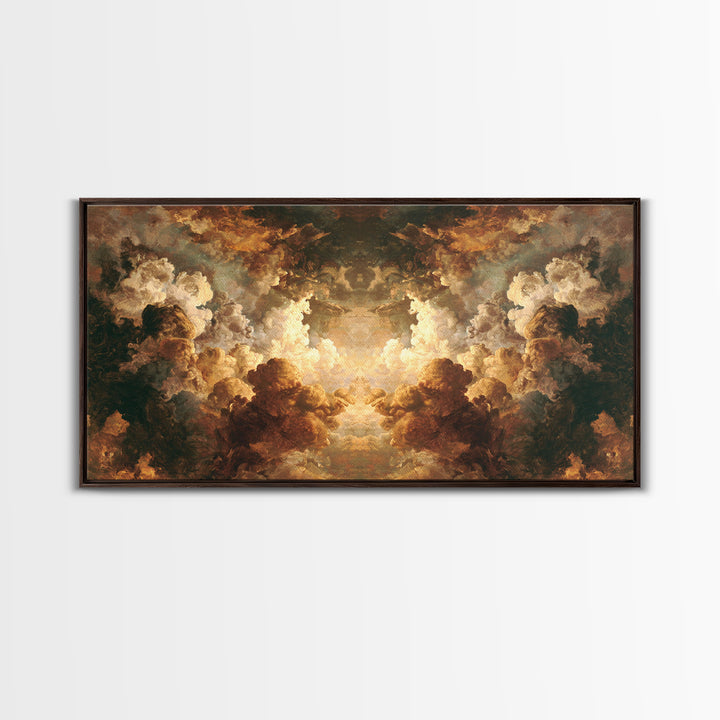 Angelic Hand Reaching Through Clouds Canvas Print, Baroque Art, Gallery Decor, Living Room Decor, Ornate, Minimalist Decor, BAO-2x1-41