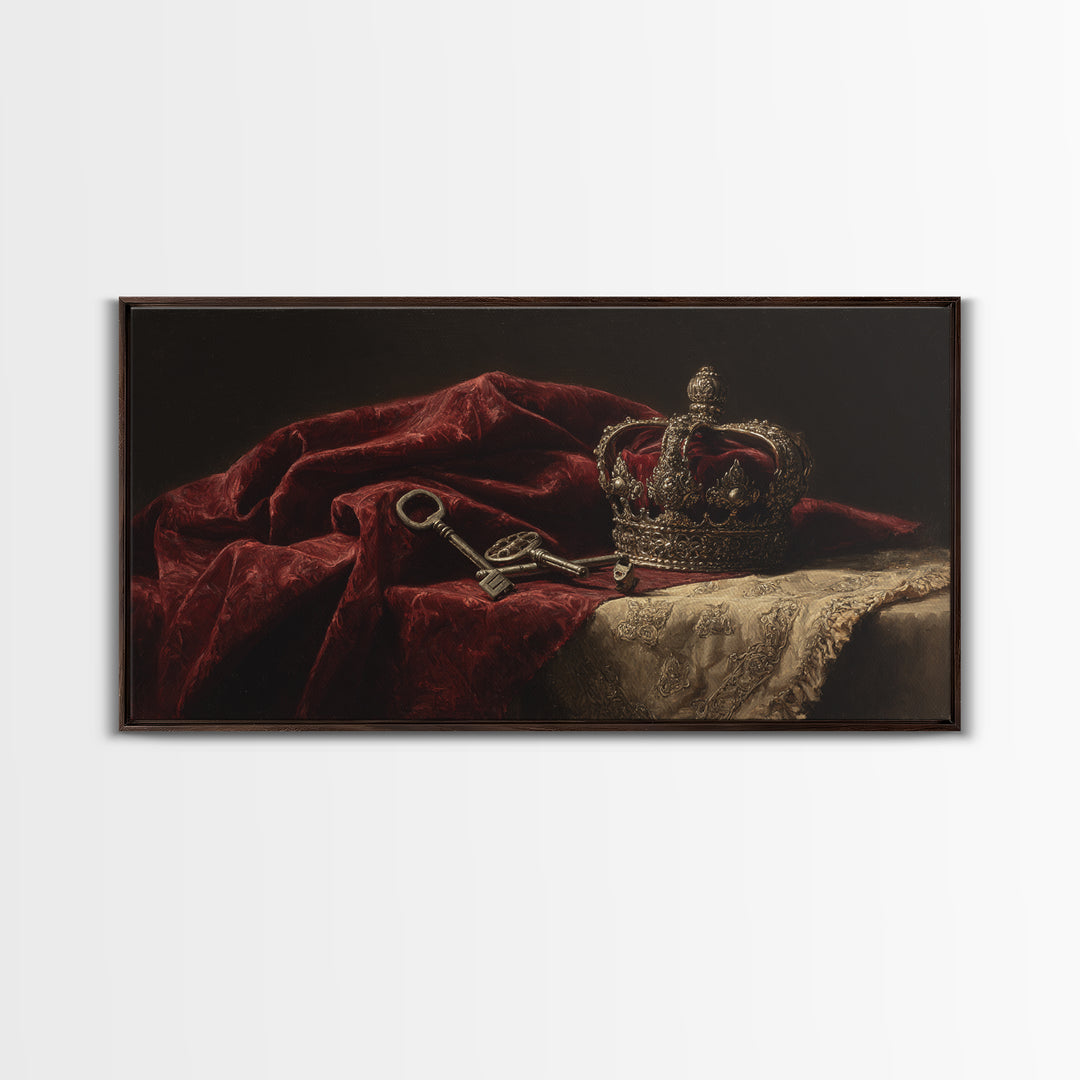 Dark Red Velvet Framed Canvas Print, Baroque Art, Contemporary Art, Living Room Decor, Fine Art, Ornate, 3d Wall Art, BAO-2x1-43