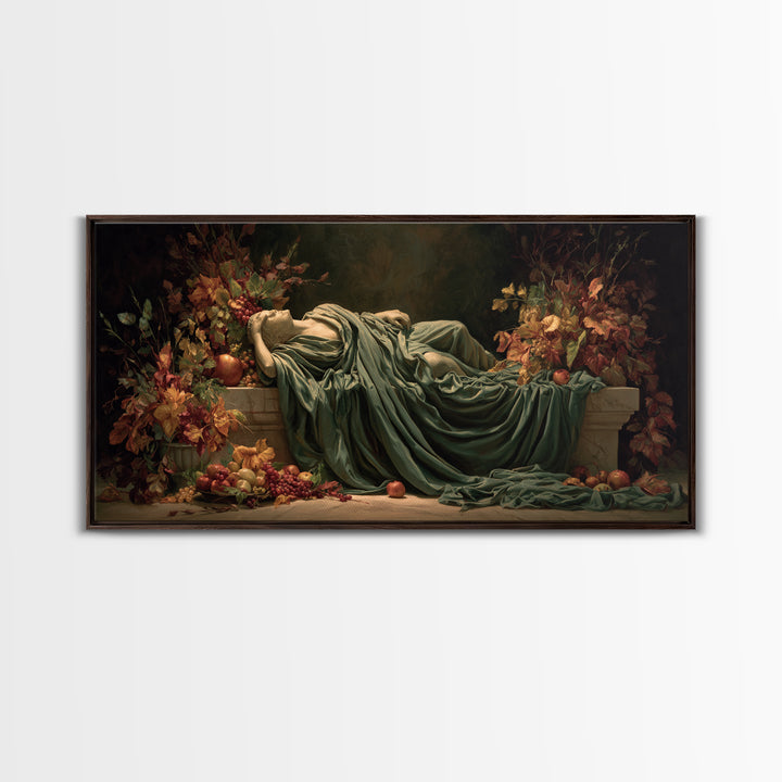 Mythic Goddess Figure Canvas Print, Baroque Art, Statement Artwork, Living Room Decor, Oil Painting, Ornate, Printable Wall Art, BAO-2x1-82