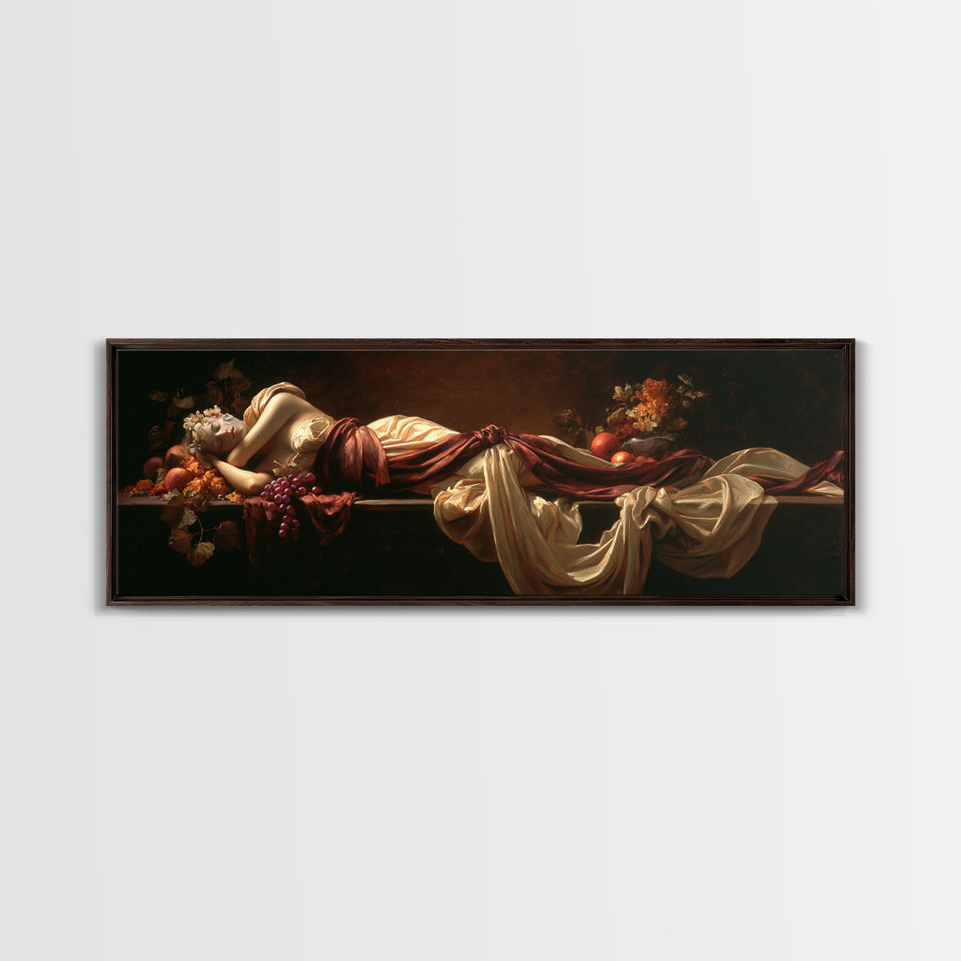 Mythic Goddess Figure Canvas Print, Baroque Art, Statement Artwork, Living Room Decor, Fine Art, Ornate, Painting, BAO-3x1-78