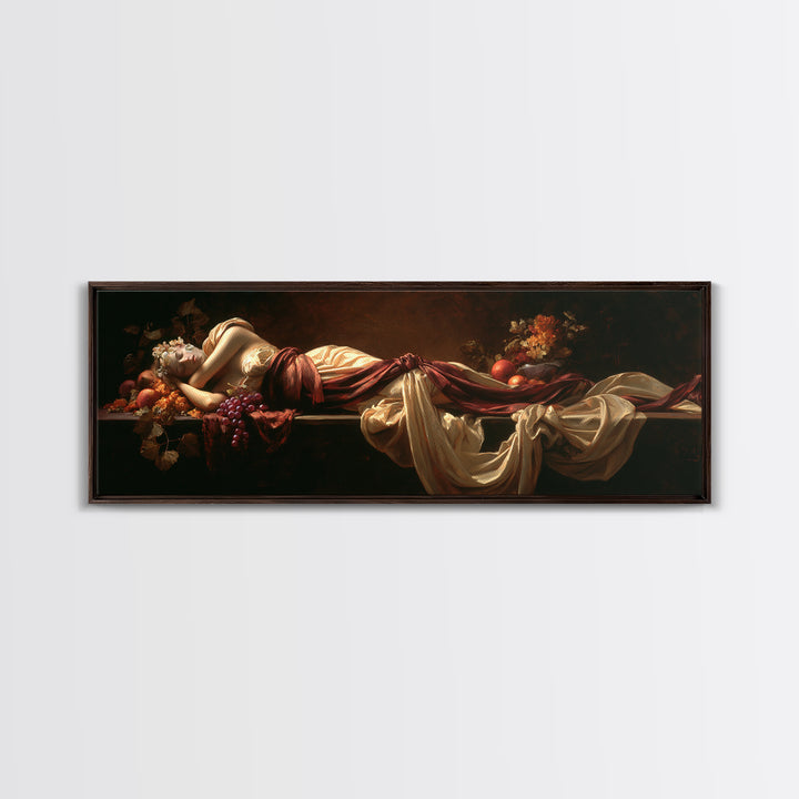 Mythic Goddess Figure Canvas Print, Baroque Art, Statement Artwork, Living Room Decor, Fine Art, Ornate, Painting, BAO-3x1-78