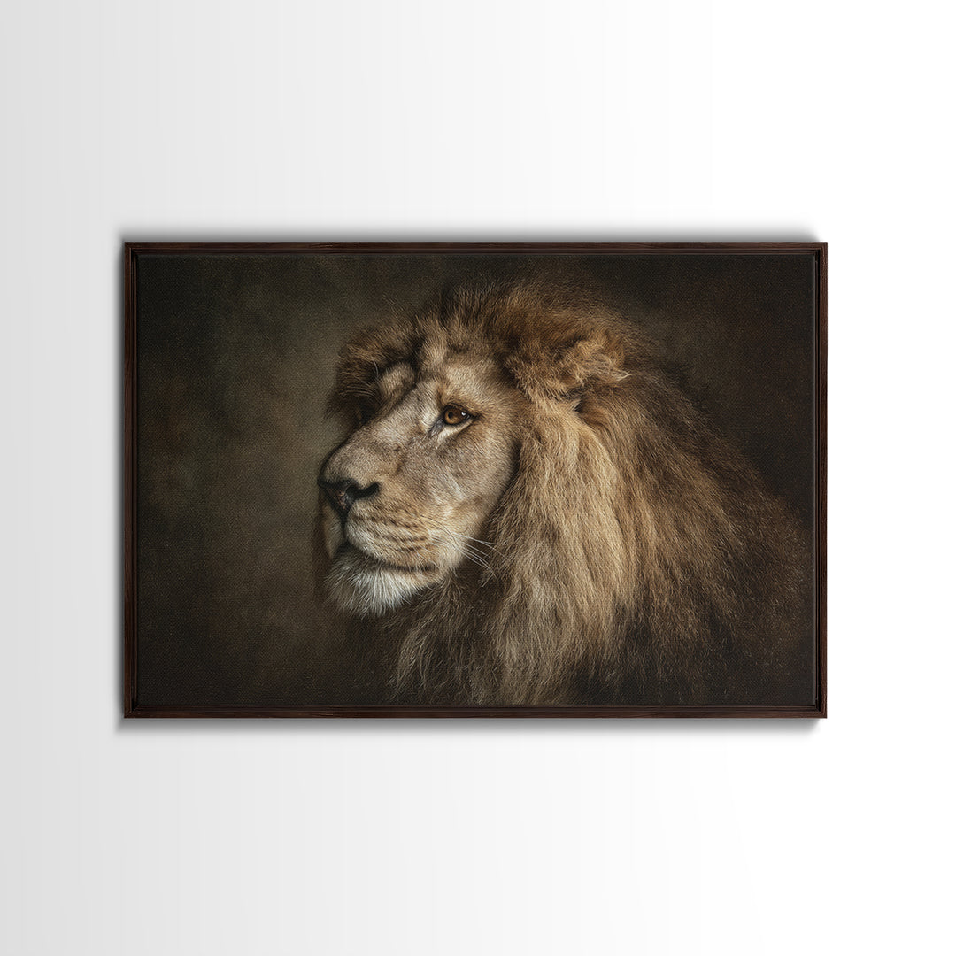 Royal Lion Portrait Canvas Print, Baroque Art, Art, Living Room Decor, Fine Art, Ornate, Modern Wall Art, Living Room Wall Art, BAO-3x2-21