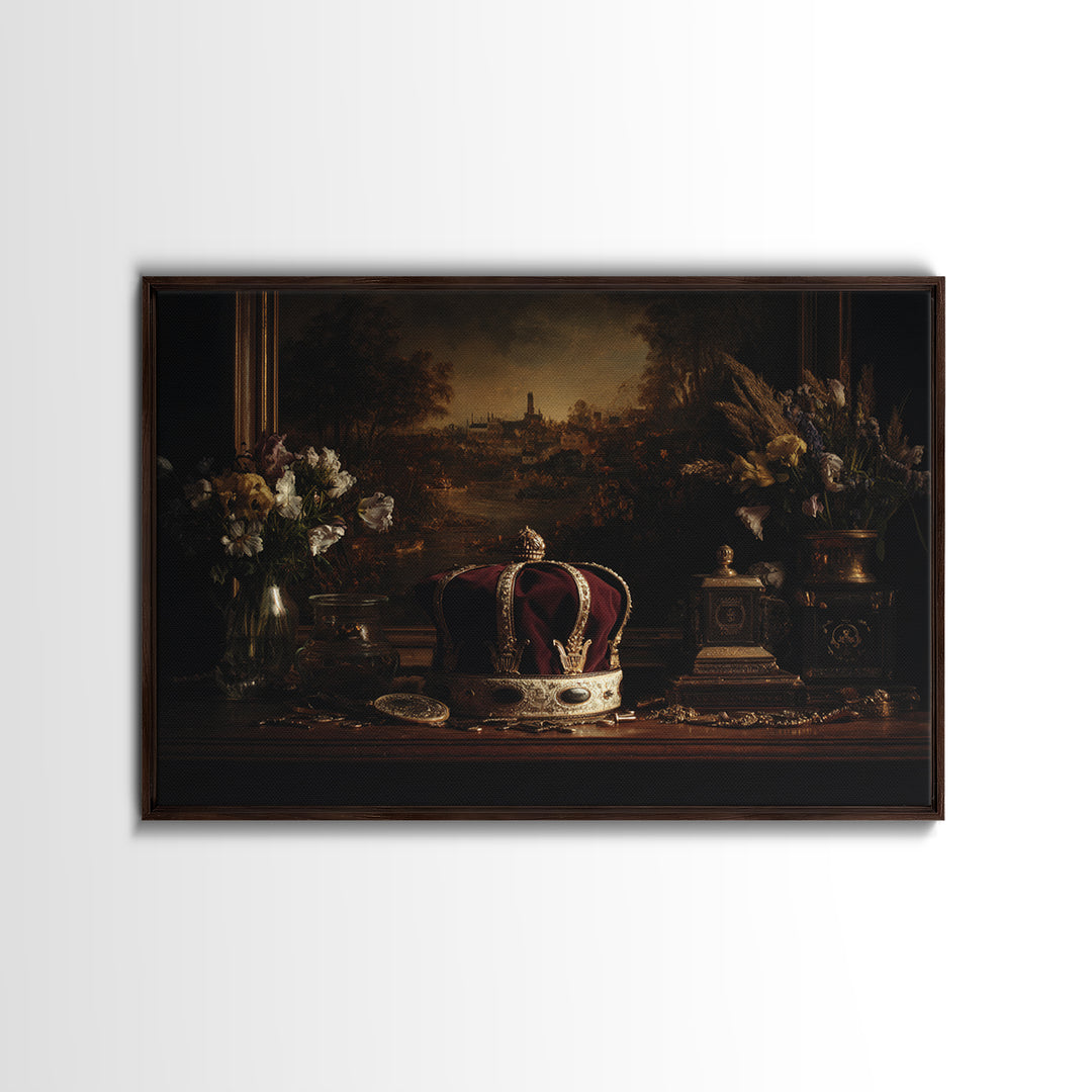 Dark Red Velvet Canvas Print, Baroque Art, Statement Artwork, Living Room Decor, Fine Art, Ornate, Painting, Printable Wall Art, BAO-3x2-3