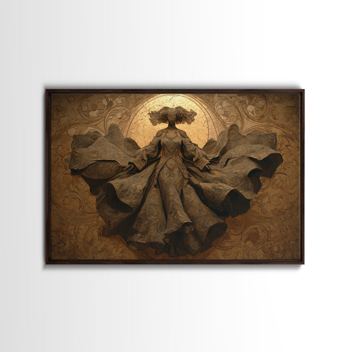 Mythic Goddess Figure Canvas Print, Baroque Art, Art, Living Room Decor, Oil Painting, Ornate, Modern Wall Art, BAO-3x2-42