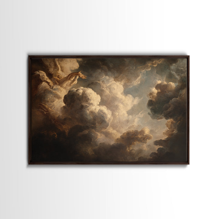 Angelic Hand Reaching Through Clouds Canvas Print, Baroque Art, Printable Art, Living Room Decor, Ornate, Gallery Wall, BAO-3x2-49