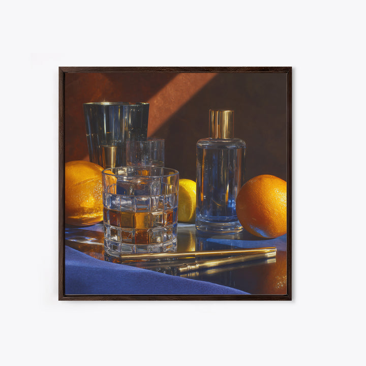Smoked Glassware Study Canvas Print, Bar Art, Fine Art Print, Bar Decor, Fine Art, Metal Wall Art, Canvas Wall Art, BAR-1x1-95