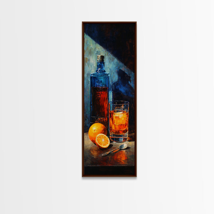 Orange Bitters and Bar Spoon Still Life Canvas Print, Bar Art, Kitchen Wall Decor, Bar Decor, Fine Art, Bar Cart Art, BAR-1x3-33