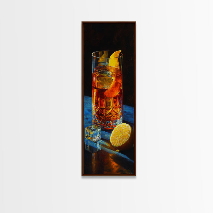 Old Fashioned Cocktail Canvas Print, Bar Art, Minimalist Decor, Bar Decor, Fine Art, Digital Print, Apartment Decor, BAR-1x3-37