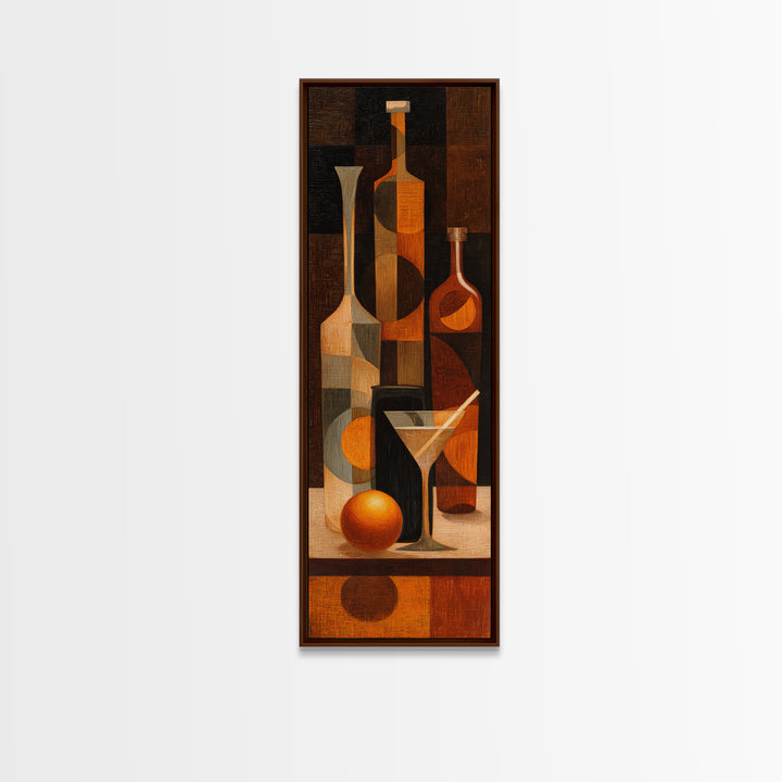 Retro Happy Hour Poster Canvas Print, Bar Art, Kitchen Decor, Bar Decor, Fine Art, Bar Signs, Kitchen Print, BAR-1x3-44