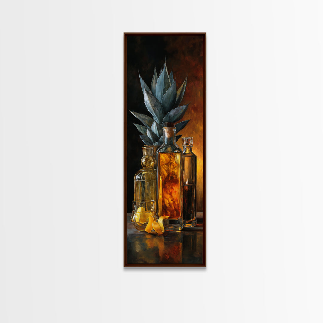 Tequila Agave Plant Study Canvas Print, Bar Art, Bar Cart, Bar Decor, Fine Art, Kitchen Print, Coffee Wall Art, BAR-1x3-48