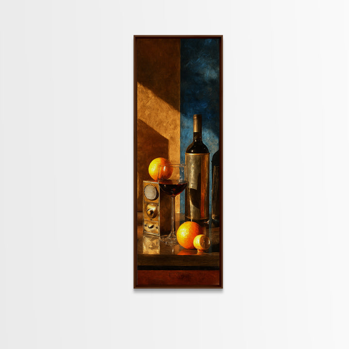 Wine and Record Player Lounge Still Life Canvas Print, Bar Art, Modern Decor, Bar Decor, Fine Art, Wall Decor, BAR-1x3-49