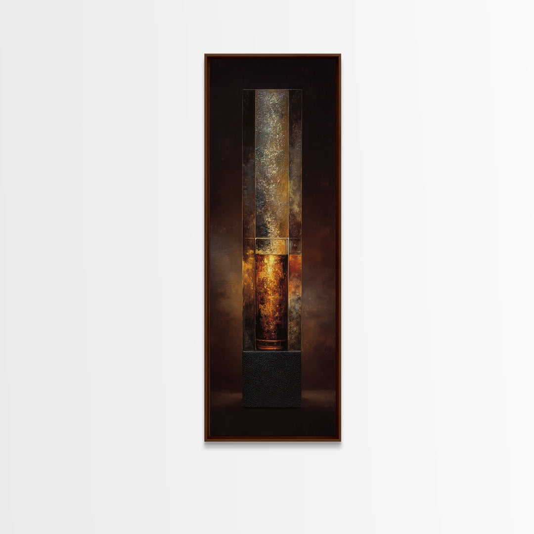 Midnight Manhattan Cocktail Framed Canvas Print, Bar Art, Kitchen Wall Decor, Bar Decor, Fine Art, Bar Cart Art, BAR-1x3-84