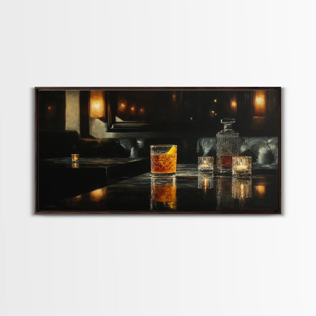 Cocktail Recipe Diagram Styled as Elegant Art Framed Canvas Print, Bar Art, Fine Art Print, Bar Decor, Fine Art, BAR-2x1-16
