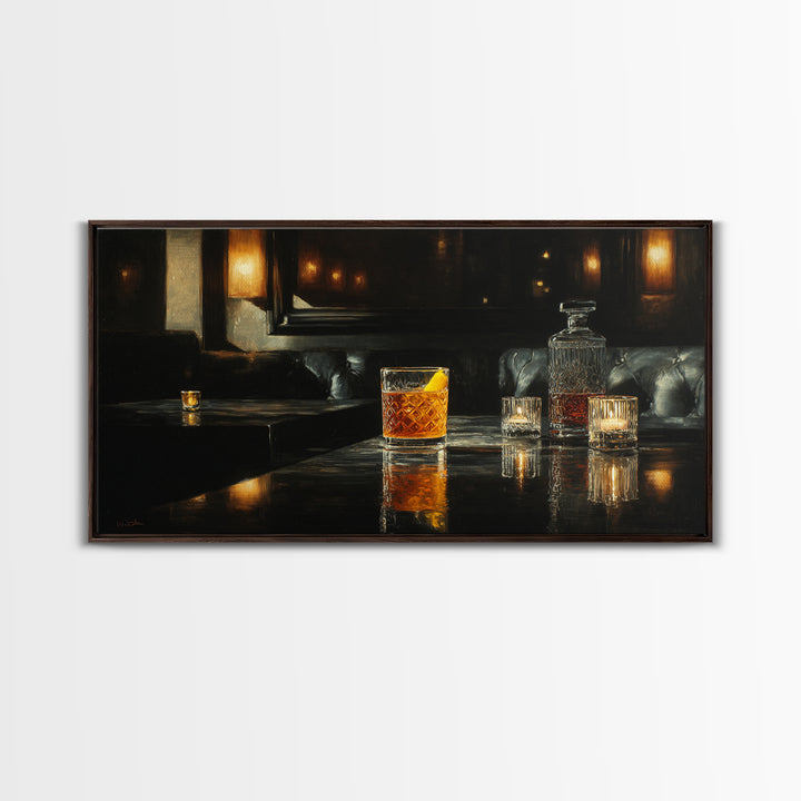 Cocktail Recipe Diagram Styled as Elegant Art Framed Canvas Print, Bar Art, Fine Art Print, Bar Decor, Fine Art, BAR-2x1-16