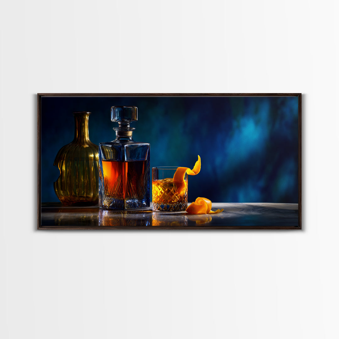 Old Fashioned Cocktail Canvas Print, Bar Art, Canvas Wall Art, Bar Decor, Oil Painting, Funky Wall Art, Bar Signs, BAR-2x1-21