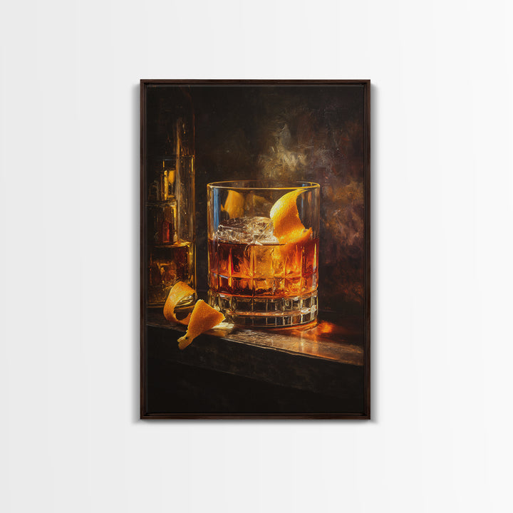 Cocktail Recipe Diagram Styled as Elegant Art Framed Canvas Print, Bar Art, Art Print, Bar Decor, Fine Art, Kitchen Wall Decor, BAR-2x3-100