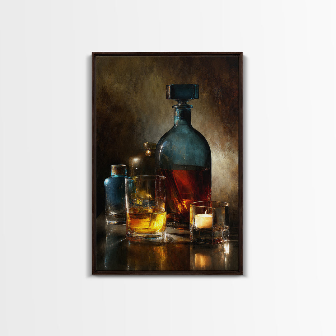 Smoked Glassware Study Canvas Print, Bar Art, Fine Art Print, Bar Decor, Fine Art, Metal Wall Art, Canvas Wall Art, BAR-2x3-7