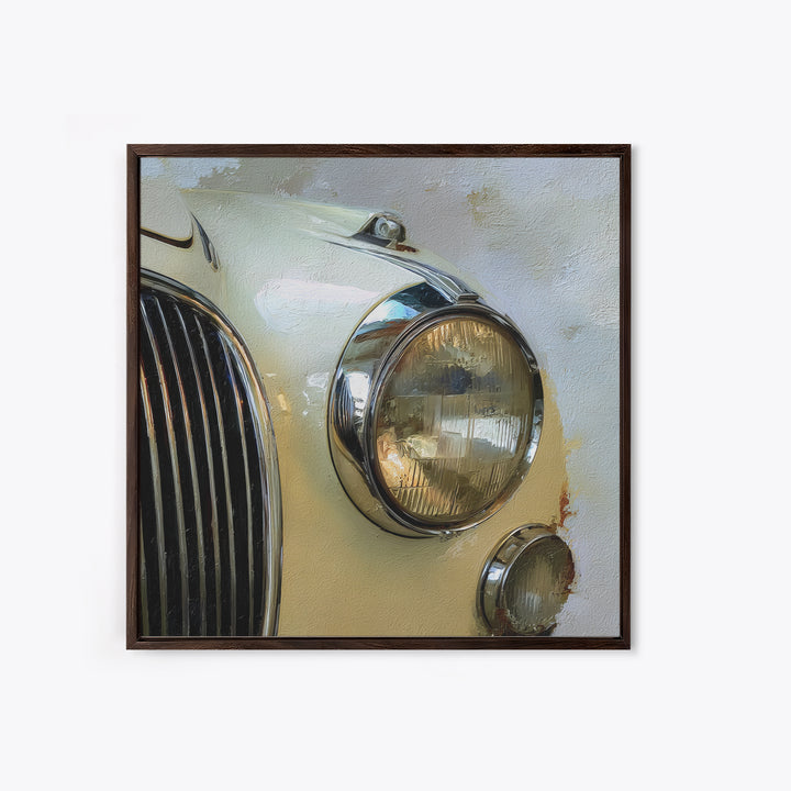 Classic Car Front Grill Closeup Canvas Print, Basement Art, Digital Art Download, Living Room Decor, Oil Painting, Retreat, BAS-1x1-22