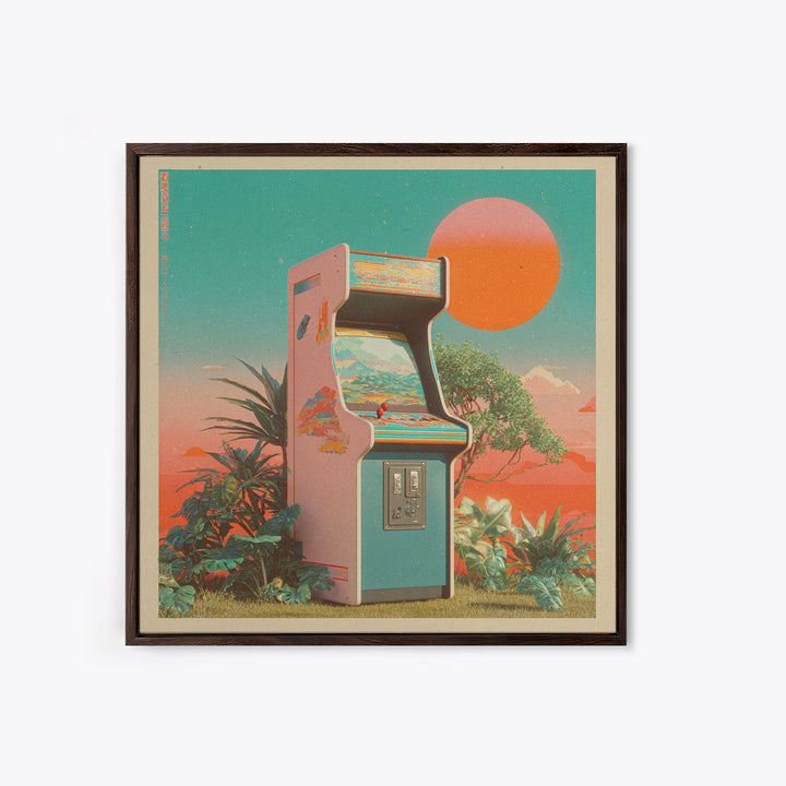 Retro Arcade Cabinet Graphic Canvas Print, Basement Art, Modern Decor, Living Room Decor, Fine Art, Retreat, Home Decor, BAS-1x1-25