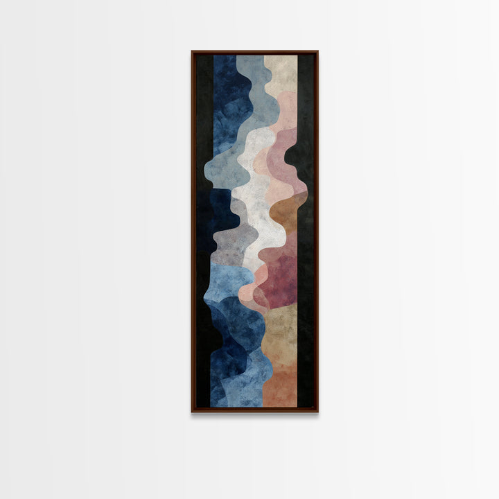 Abstract Soundwave Art Framed Canvas Print, Basement Art, Statement Artwork, Living Room Decor, Abstract Art, Retreat, BAS-1x3-8