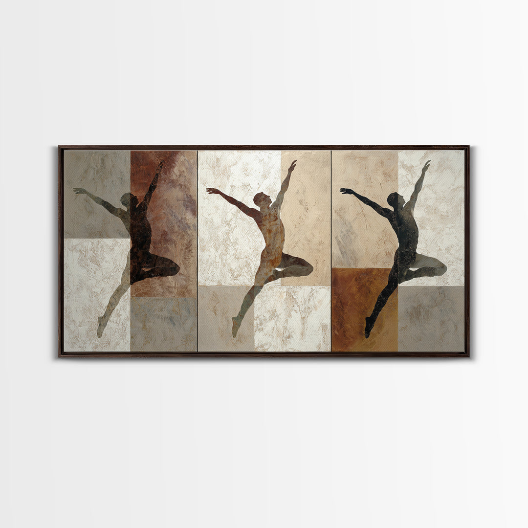 Large Monochrome Sports Action Figure Silhouette Canvas Print, Basement Art, Wall Art, Living Room Decor, Fine Art, Retreat, BAS-2x1-36