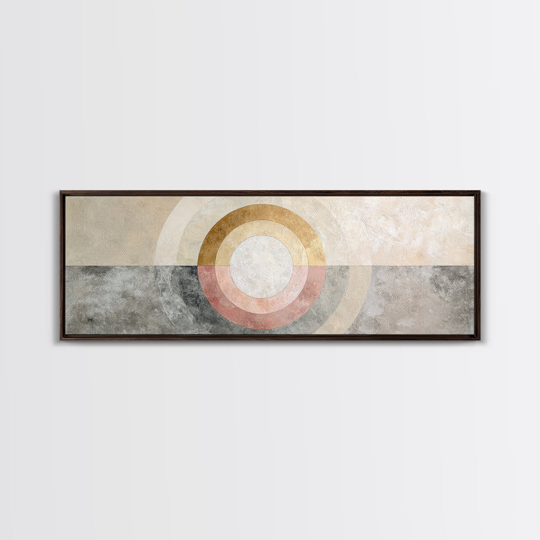 Dartboard Circular Color Composition Canvas Print, Basement Art, Digital Wall Art, Living Room Decor, Abstract Art, Retreat, BAS-3x1-34