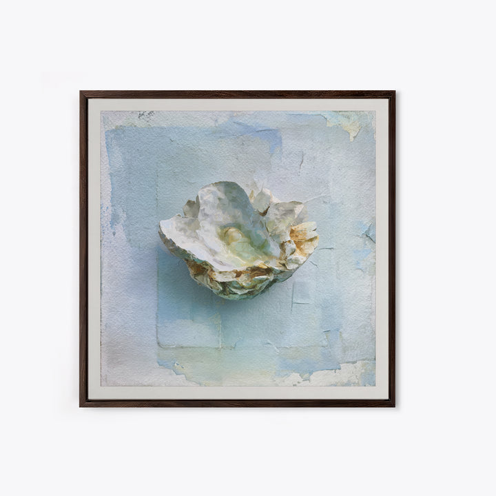 Oyster Shell Study Framed Canvas Print, Bathroom Art, Modern Wall Art, Bathroom Decor, Fine Art, Spa, Wall Decor, Neutral Decor, BAT-1x1-46
