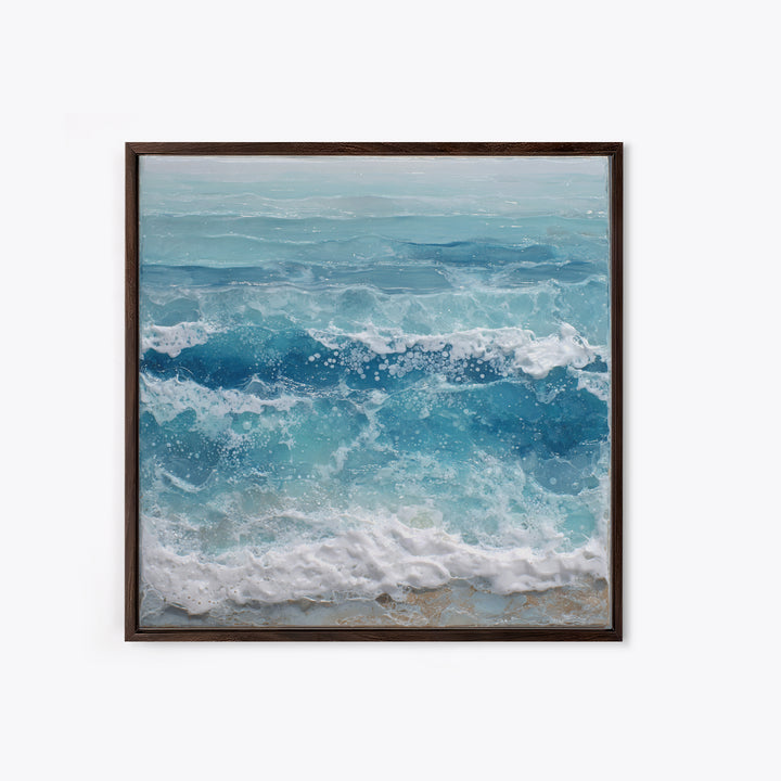 Calming Blue Ocean Wave Study Canvas Print, Bathroom Art, Funny Bathroom Art, Bathroom Decor, Fine Art, Spa, Art Print, BAT-1x1-49