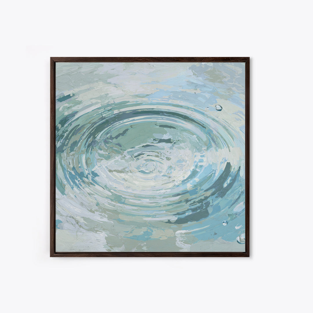 Abstract Water Ripples Framed Canvas Print, Bathroom Art, Halloween Art, Bathroom Decor, Abstract Art, Spa, Textured Painting, BAT-1x1-53