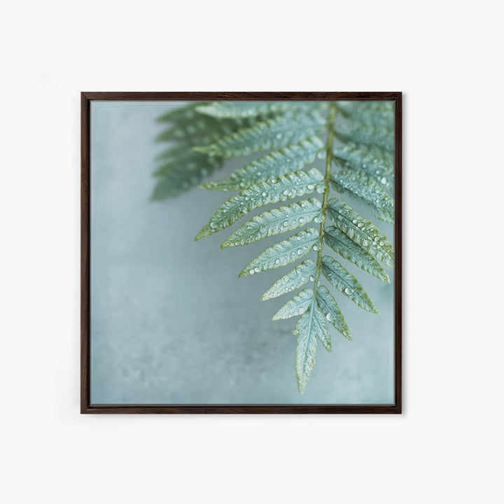 Green Fern Frond Closeup Canvas Print, Bathroom Art, Halloween Art, Bathroom Decor, Oil Painting, Spa, Textured Painting, BAT-1x1-82