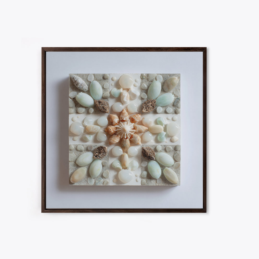 Coral and Shell Arrangement Framed Canvas Print, Bathroom Art, Neutral Decor, Bathroom Decor, Fine Art, Spa, Wall Art, BAT-1x1-83