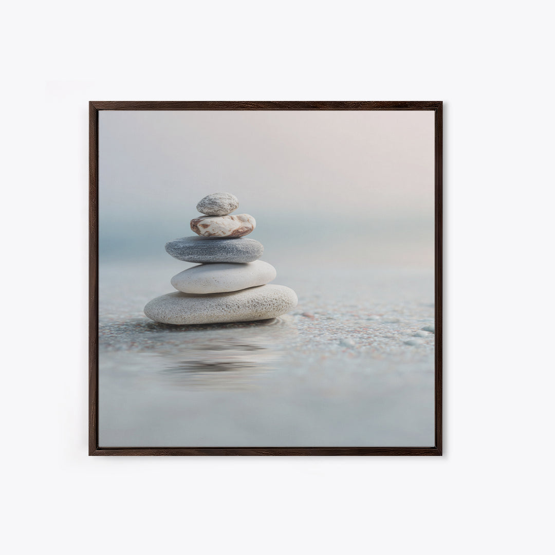 Monochrome Pebble Stack Canvas Print, Bathroom Art, Bathroom Print, Bathroom Decor, Fine Art, Spa, Minimalist Decor, BAT-1x1-85