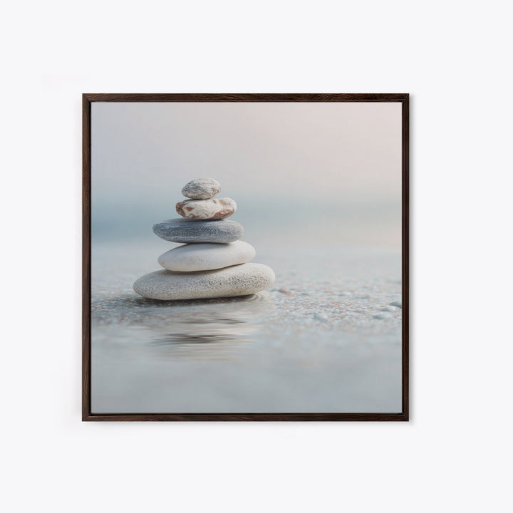 Monochrome Pebble Stack Canvas Print, Bathroom Art, Bathroom Print, Bathroom Decor, Fine Art, Spa, Minimalist Decor, BAT-1x1-85