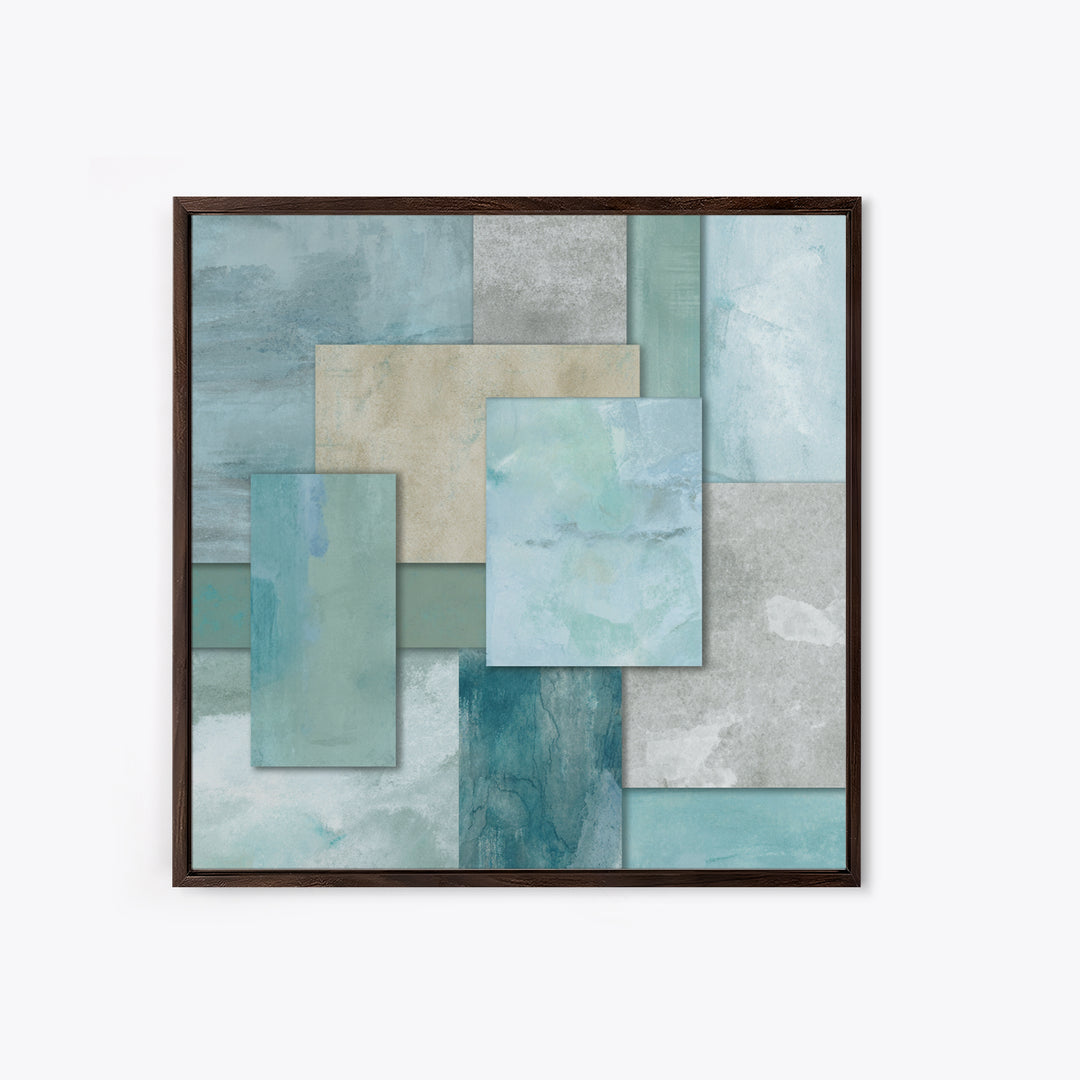 Clean Geometric Forms Framed Canvas Print, Bathroom Art, Wall Decor, Bathroom Decor, Abstract Art, Spa, Contemporary Art, BAT-1x1-93