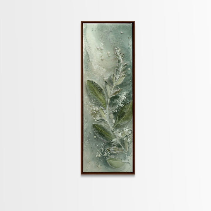 Botanical Bath Herb Arrangement Framed Canvas Print, Bathroom Art, Bathroom Wallpaper, Bathroom Decor, Fine Art, Spa, BAT-1x3-29