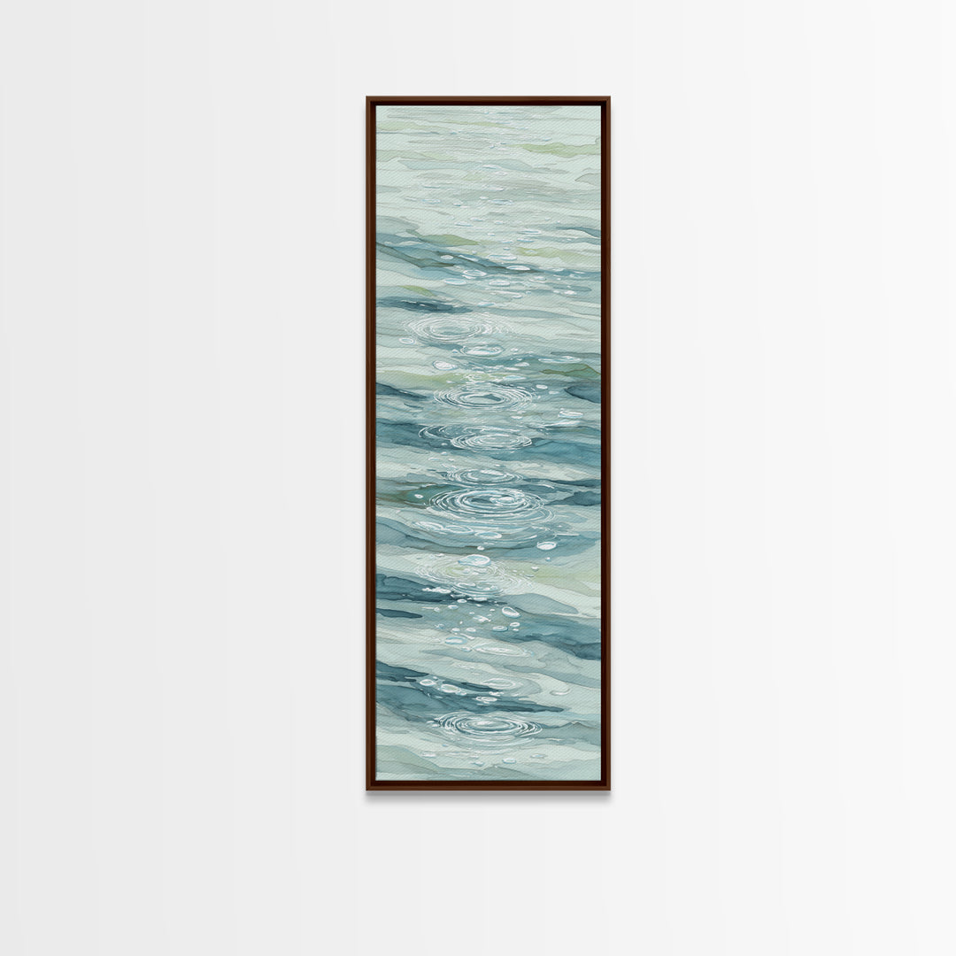Abstract Water Ripples Canvas Print, Bathroom Art, Framed Wall Art, Bathroom Decor, Abstract Art, Spa, Bathroom Art Decor, BAT-1x3-41