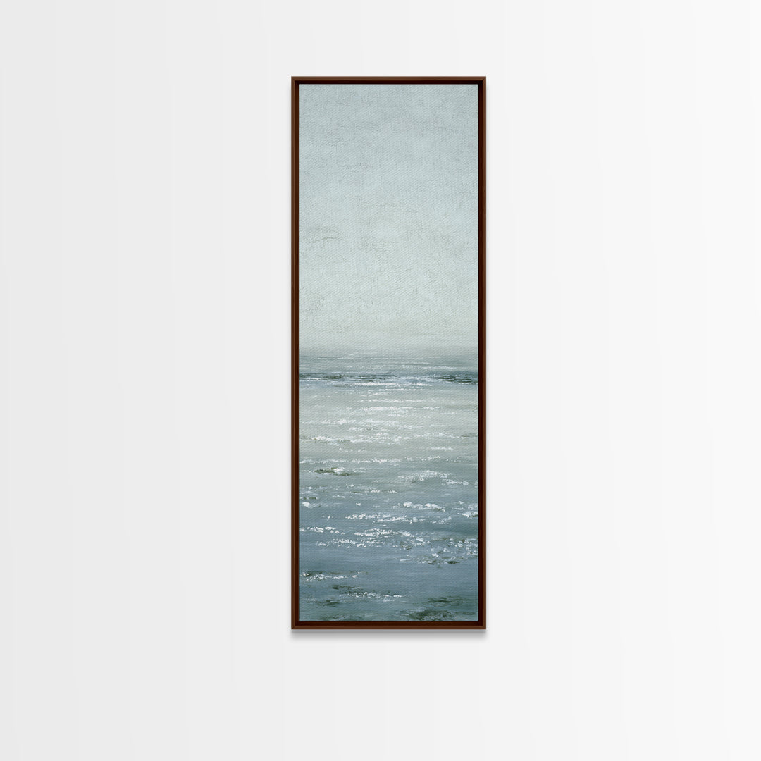 Misty Lake Scene Framed Canvas Print, Bathroom Art, Bathroom Print, Bathroom Decor, Fine Art, Spa, Minimalist Decor, BAT-1x3-45