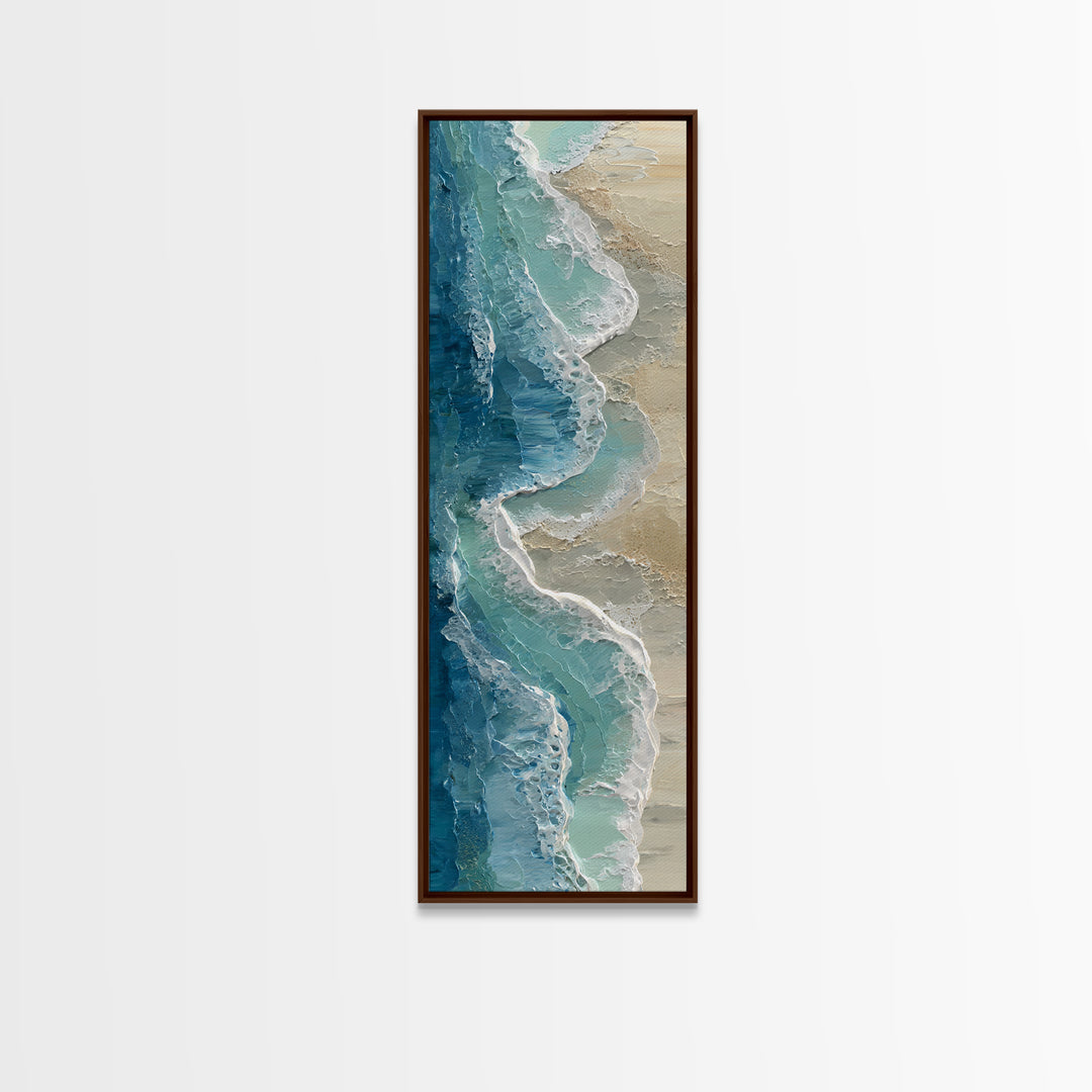 Calming Blue Ocean Wave Study Framed Canvas Print, Bathroom Art, Modern Decor, Bathroom Decor, Fine Art, Spa, Home Decor, BAT-1x3-61