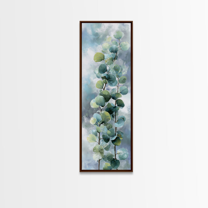 Spa Eucalyptus Branch Framed Canvas Print, Bathroom Art, Funny Bathroom Art, Bathroom Decor, Oil Painting, Spa, Art Print, BAT-1x3-62