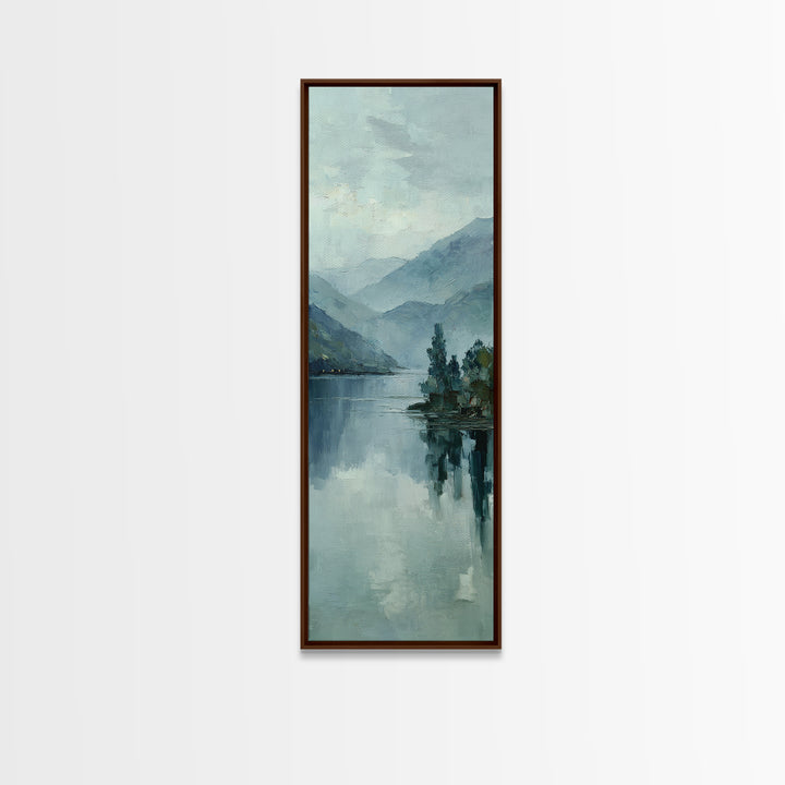 Misty Lake Scene Framed Canvas Print, Bathroom Art, Bathroom Print, Bathroom Decor, Fine Art, Spa, Minimalist Decor, BAT-1x3-69