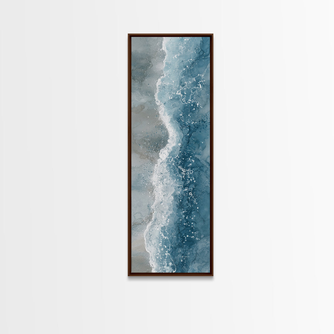 Calming Blue Ocean Wave Study Canvas Print, Bathroom Art, Art Print, Bathroom Decor, Fine Art, Spa, Custom Pet Portrait, BAT-1x3-85