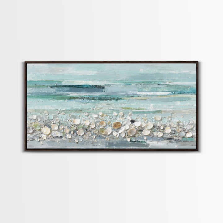Oyster Shell Study Framed Canvas Print, Bathroom Art, Gallery Decor, Bathroom Decor, Fine Art, Spa, Minimalist Decor, BAT-2x1-18