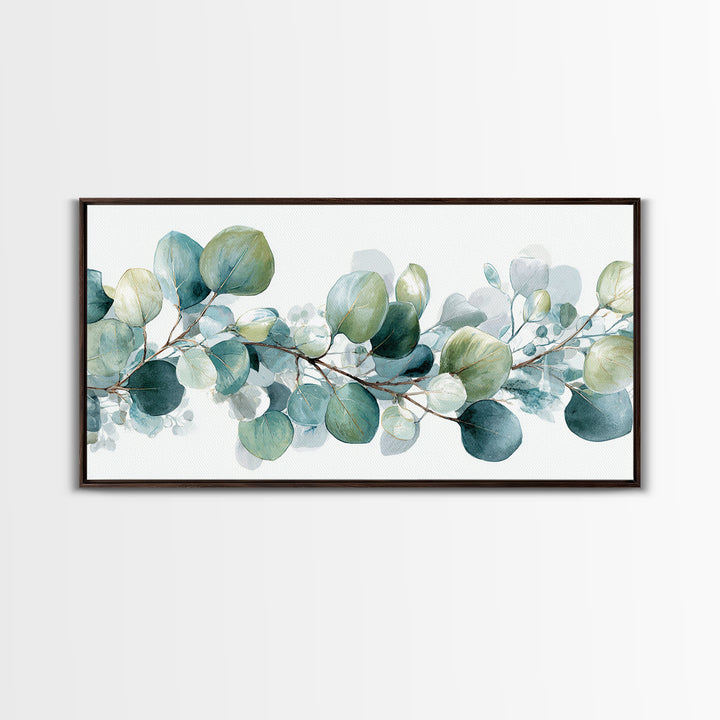 Spa Eucalyptus Branch Canvas Print, Bathroom Art, Wall Decor, Bathroom Decor, Fine Art, Spa, Contemporary Art, Wall Art, BAT-2x1-22