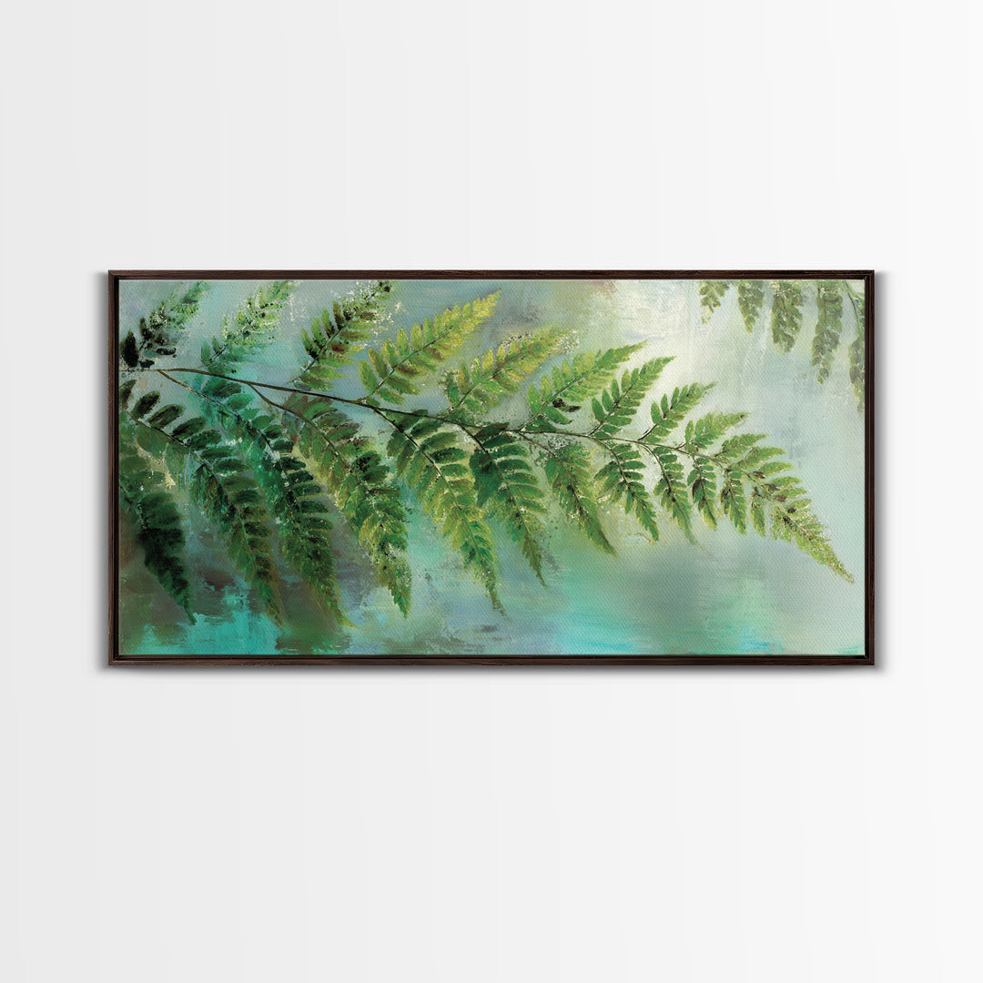 Green Fern Frond Closeup Canvas Print, Bathroom Art, Art Print, Bathroom Decor, Spa, Custom Pet Portrait, Bathroom Wall Art, BAT-2x1-54